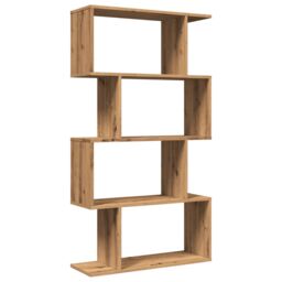 Berkfield Home Room Divider Bookcase 4-Tier Artisan Oak 70x24x129 cm Engineered Wood in Brown - Size: 70 x 24 x 129 cm - thumbnail 2