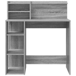 Berkfield Home Desk with Storage Grey Sonoma 90x48x101.5 cm Engineered wood - thumbnail 5