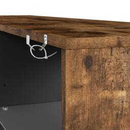 Levede Height Adjustable TV Unit Cabinet Wood LED RGB Storage for Living Room in Brown - thumbnail 7