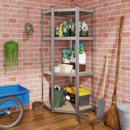 Kelvenix 4-Tier Corner Shelving Unit Adjustable in Silver - Size: 10000mm x 520mm - thumbnail 3