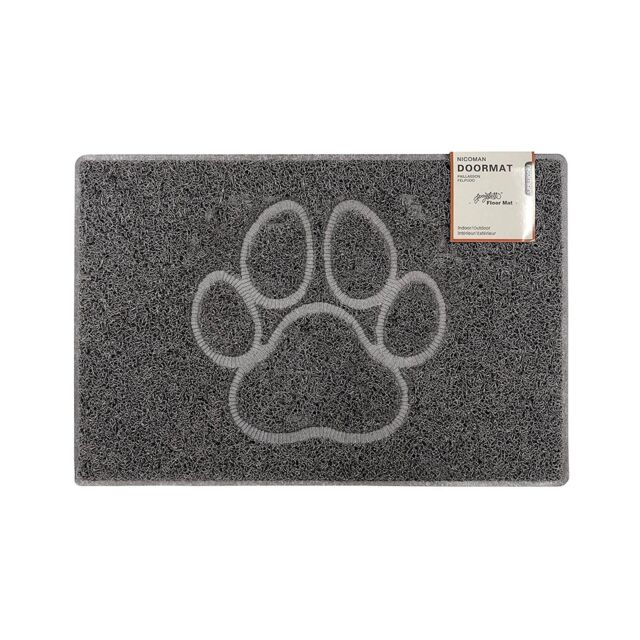 Oseasons Paw Embossed Doormat in Grey - Size: 40 cm x 60 cm - image 1