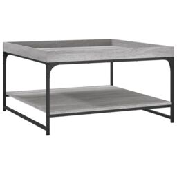 Berkfield Home Coffee Table Grey Sonoma 80x80x45 cm Engineered Wood & Iron - Size: 80 x 80 x 45 cm - thumbnail 6