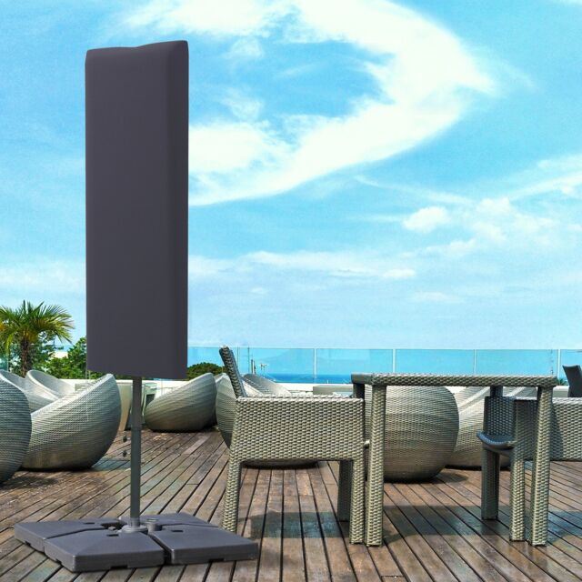 OUTSUNNY Garden Parasol Cover for 2-4.6m Umbrella Protector, Dark Grey - image 1