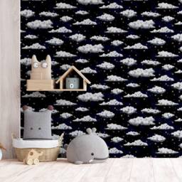 Arthouse Stars & Clouds Wallpaper in Navy - thumbnail 4