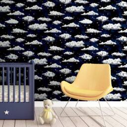 Arthouse Stars & Clouds Wallpaper in Navy - thumbnail 6
