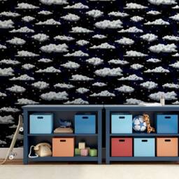Arthouse Stars & Clouds Wallpaper in Navy - thumbnail 5