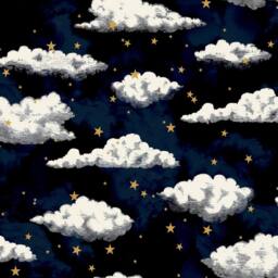 Arthouse Stars & Clouds Wallpaper in Navy - thumbnail 2