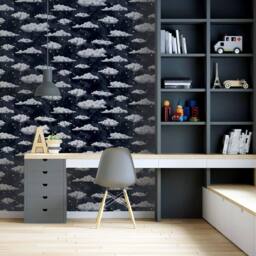 Arthouse Stars & Clouds Wallpaper in Navy - thumbnail 3