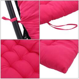 VOGREX 2 Seater Cotton Cushion Outdoor Garden Patio Swing Bench Seat Pad in Fuchsia - thumbnail 5