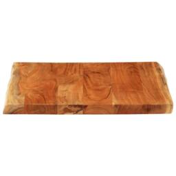 Berkfield Home Table Top 60x60x3.8 cm Rectangular¬†Solid Wood Acacia Live Edge in Brown - thumbnail 4