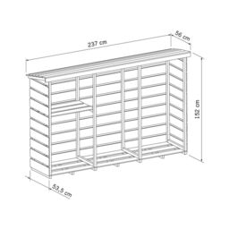 Charles Bentley Nordic Spruce Wooden 3 Log Store Firewood Storage Heavy Duty in Natural - thumbnail 6