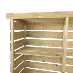 Charles Bentley Nordic Spruce Wooden 3 Log Store Firewood Storage Heavy Duty in Natural - thumbnail 5