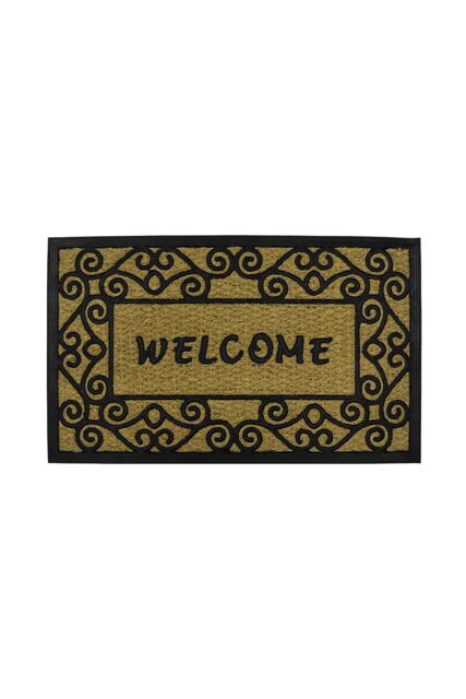 JVL Woven Coir Tuffscrape Doormat 45x75cm Welcome in Natural - Size: 45 cm x 75 cm - image 1