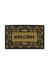 JVL Woven Coir Tuffscrape Doormat 45x75cm Welcome in Natural - Size: 45 cm x 75 cm - thumbnail 1