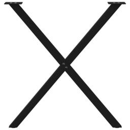 Berkfield Home Dining Table Legs X-Shaped 2 pcs Black 70x(72-73) cm Steel - thumbnail 5