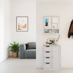 HD Designs Priano 4 Drawer 1 Door Freestanding Unit Storage Bathroom in White - thumbnail 4