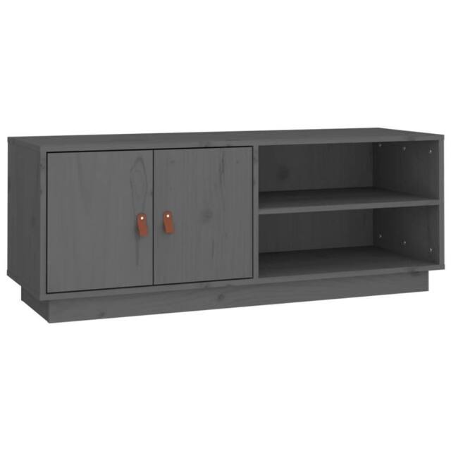 Berkfield Home TV Cabinet Grey 105x34x40 cm Solid Wood Pine - Size: 105 x 34 x 40 cm - image 1