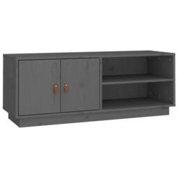 Berkfield Home TV Cabinet Grey 105x34x40 cm Solid Wood Pine - Size: 105 x 34 x 40 cm