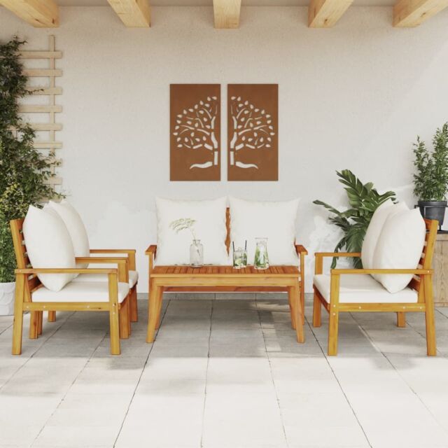 Berkfield Home 5 Piece Garden Lounge Set with Cushions Solid Wood Acacia in Brown - image 1