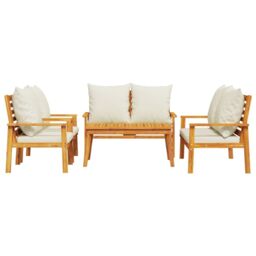 Berkfield Home 5 Piece Garden Lounge Set with Cushions Solid Wood Acacia in Brown - thumbnail 3