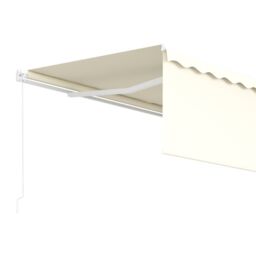 Berkfield Home Manual Retractable Awning with Blind 4x3m Cream in Beige - thumbnail 5