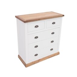 Cabinet Bits Tropea 5 Drawer Chest of Drawers Brass Cup Handle in Off-White - thumbnail 3