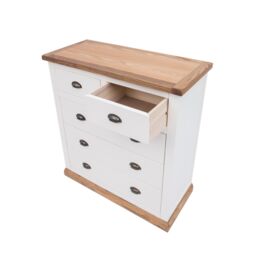 Cabinet Bits Tropea 5 Drawer Chest of Drawers Brass Cup Handle in Off-White - thumbnail 4