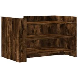 Berkfield Home Durable Coffee Table Smoked Oak 80x50x50 cm Engineered Wood in Brown - Size: 80 x 50 x 50 cm - thumbnail 3