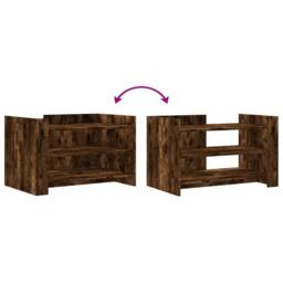 Berkfield Home Durable Coffee Table Smoked Oak 80x50x50 cm Engineered Wood in Brown - Size: 80 x 50 x 50 cm - thumbnail 7