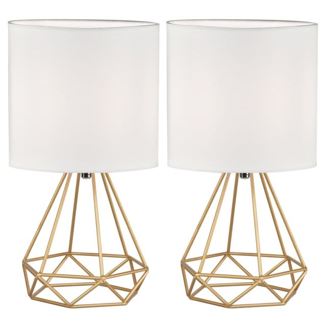 First Choice Lighting Set of 2 Christie - Gold Geometric Lamps - image 1
