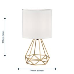 First Choice Lighting Set of 2 Christie - Gold Geometric Lamps - thumbnail 5