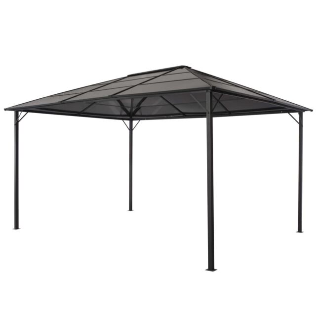 Berkfield Home Gazebo with Roof Aluminium 4x3x2.6 m Black - image 1