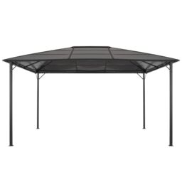 Berkfield Home Gazebo with Roof Aluminium 4x3x2.6 m Black - thumbnail 2