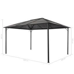 Berkfield Home Gazebo with Roof Aluminium 4x3x2.6 m Black - thumbnail 5