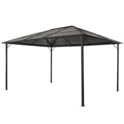 Berkfield Home Gazebo with Roof Aluminium 4x3x2.6 m Black - thumbnail 1