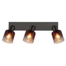Netlighting Satella Ceiling Spotlight Bar Gunmetal Copper Glass Shade 3x E14 in Grey - thumbnail 3