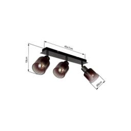 Netlighting Satella Ceiling Spotlight Bar Gunmetal Copper Glass Shade 3x E14 in Grey - thumbnail 6