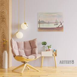 "Artery8 Georges Seurat The Channel At Gravelines Canvas Wall Art Print - Size: W18"" x H24""" - thumbnail 3