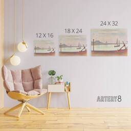"Artery8 Georges Seurat The Channel At Gravelines Canvas Wall Art Print - Size: W18"" x H24""" - thumbnail 4
