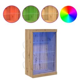 Berkfield Home Sideboard with LED Lights Artisan Oak 60, 5x37x100 cm in Brown - Size: 5 x 37 x 100 cm - thumbnail 4