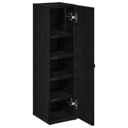 Berkfield Home Bathroom Cabinet with Roll Holder Black 20.5x22x72 cm - thumbnail 5