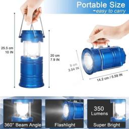 NESTLUNE LED Rechargeable Solar Camping Light Outdoor in Blue - thumbnail 2