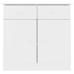 Berkfield Home Sideboard ALTA White 77x35x73 cm Solid Wood Pine - Size: 77 x 35 x 73 cm - thumbnail 3