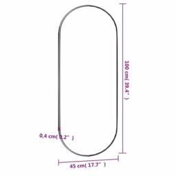 Berkfield Home Wall Mirror 45x100 cm Glass Oval in Silver - thumbnail 6