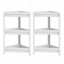 Costway 2pcs Corner Shower Caddy 3-Tier Detachable Bathroom Standing Shelf in White - thumbnail 8