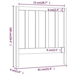 Berkfield Home Bed Headboard 81x4x100 cm Solid Wood Pine in Natural - Size: 81 x 4 x 100 cm - thumbnail 6