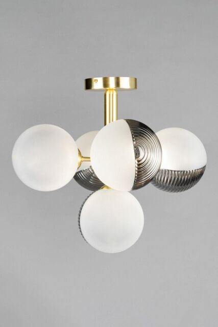 BHS Lighting Emile Flush Ceiling Light in Gold - image 1