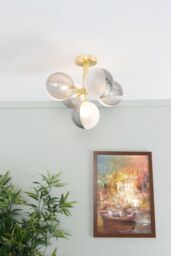 BHS Lighting Emile Flush Ceiling Light in Gold - thumbnail 4