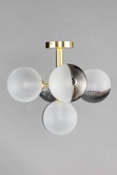 BHS Lighting Emile Flush Ceiling Light in Gold - thumbnail 2