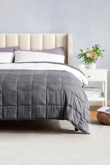 Living and Home Weighted Blanket Cooling and Breathable Heavy Blanket for All-Season 100x155cm, 3.5 kg in Grey - Size: 100x155 cm - image 1